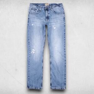 Wrangler 20X Jeans Men 34x34 Blue Slim Straight Distressed Y2K Western Cowboy